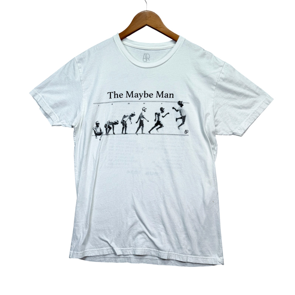 AJR The Maybe Man Tour Dates Tee Pop Concert White 2 Sided T Shirt Men's L